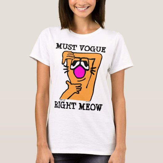 MUST VOGUE CAT Tシャツおもしろい Tシャツ (正面)