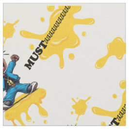 Mustaaardグラフィックプリント – ホワイト ファブリック