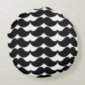 Mustacheコーラルオレンジパーソナライズ誕生レコード ラウンドクッション (裏面)