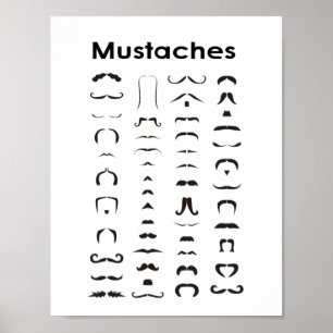 Mustacheスタイルチャートのポスターギフトおもしろいギフト ポスター