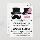 Mustache日付カードの保存 案内ポストカード (正面/裏面)