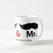 Mustache氏とMustache氏のゲイ結婚のカスタマイズ コーヒーマグカップ (正面右)
