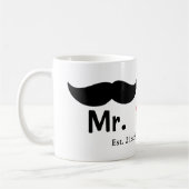 Mustache氏とMustache氏のゲイ結婚のカスタマイズ コーヒーマグカップ (左)