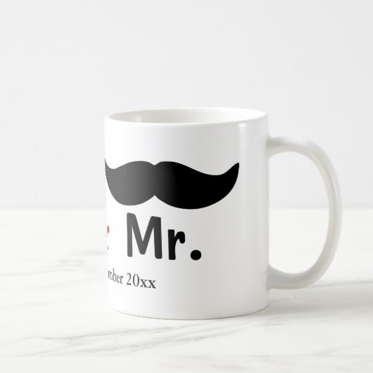 Mustache氏とMustache氏のゲイ結婚のカスタマイズ コーヒーマグカップ (右)