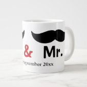 Mustache氏とMustache氏のゲイ結婚のカスタマイズ ジャンボコーヒーマグカップ (正面右)