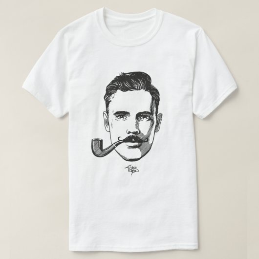 Mustache氏(人のために) Tシャツ (デザイン正面)