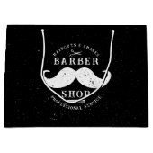 Mustache Barber Shop Barbershop Shopping ラージペーパーバッグ (正面)
