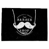 Mustache Barber Shop Barbershop Shopping ラージペーパーバッグ (裏面)