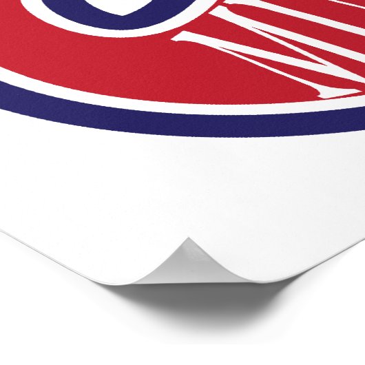 Mustache Bash – 赤、白、青 ポスター (角)