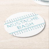 Mustache Bash Metro ラウンドペーパーコースター (アングル)
