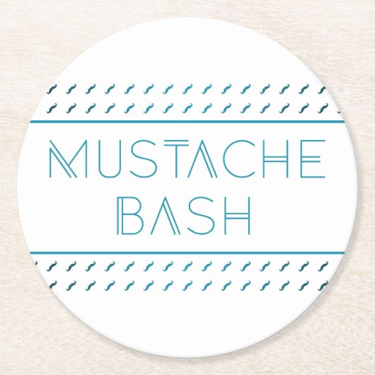 Mustache Bash Metro ラウンドペーパーコースター (正面)