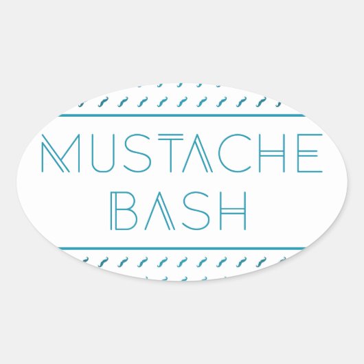 Mustache Bash Metro 楕円形シール (正面)