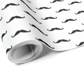 Mustache black pattern simple birthday ラッピングペーパー (ロールコーナー)
