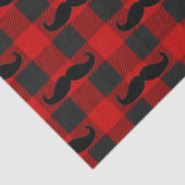 Mustache Buffalo Plaid Pattern Black and Red  薄葉紙 (詳細)