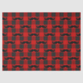 Mustache Buffalo Plaid Pattern Black and Red  薄葉紙 (正面)