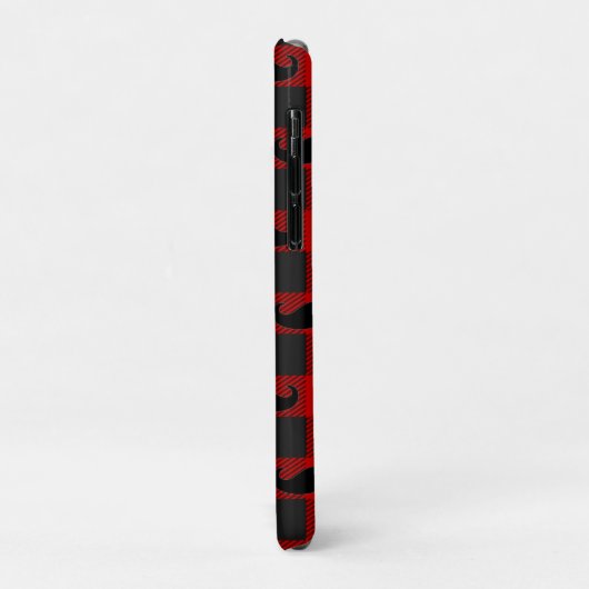 Mustache Buffalo Plaid Pattern Black and Red  Case-Mate iPhoneケース (裏面/左)