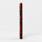 Mustache Buffalo Plaid Pattern Black and Red Case-Mate iPhoneケース (裏面/右)