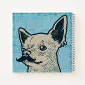 Mustache Chihuahua Graffiti Monogram ノートブック (裏面)