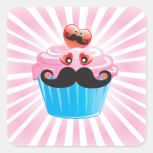 Mustache Cupcake氏 スクエアシール