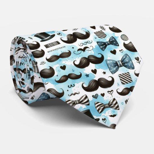 Mustache Dapper Pattern Necktie Tie ネクタイ (ロール)