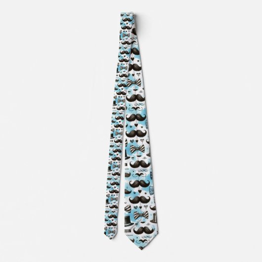Mustache Dapper Pattern Necktie Tie ネクタイ (裏面)