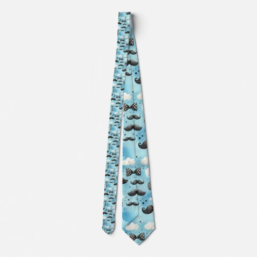 Mustache Dapper Pattern Necktie Tie ネクタイ (裏面)