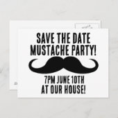 MUSTACHE KIDSパーティー招待状の保存 案内ポストカード (正面/裏面)