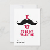 Mustache Kids Classroomバレンタインカード 招待状 (正面)