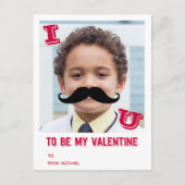 Mustache Kids Classroomバレンタイン写真はがき シーズンポストカード (正面)