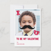 Mustache Kids Classroomバレンタイン写真カード 招待状 (正面)