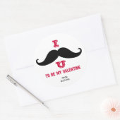 Mustache Kids Classroom Valentineスタンプ ラウンドシール (封筒)
