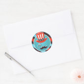 Mustache Monocrle 7月4日パーティーシール ラウンドシール (封筒)
