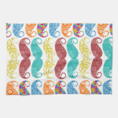 Mustache Mr.ヒップスターヴィンテージレトロ キッチンタオル (横)