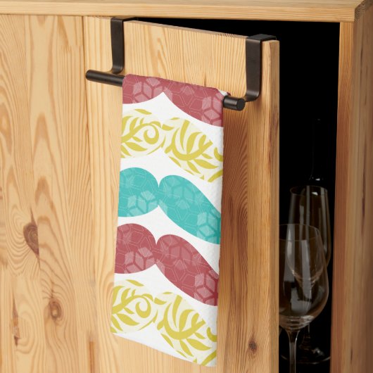 Mustache Mr.ヒップスターヴィンテージレトロ キッチンタオル (三つ折り)