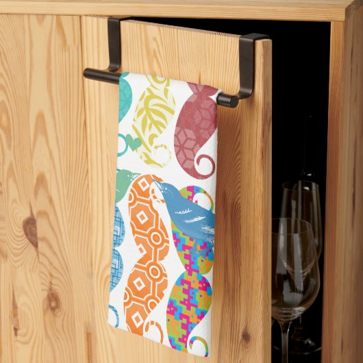 Mustache Mr.ヒップスターヴィンテージレトロ キッチンタオル (三つ折り)