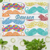 Mustache Mr.ヒップスターヴィンテージレトロ キッチンタオル (折り畳み)