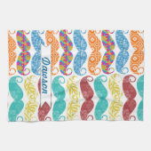 Mustache Mr.ヒップスターヴィンテージレトロ キッチンタオル (横)