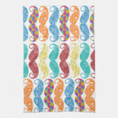 Mustache Mr.ヒップスターヴィンテージレトロ キッチンタオル (縦)