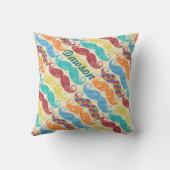 Mustache Mr.ヒップスターヴィンテージレトロ クッション (裏面)