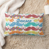 Mustache Mr.ヒップスターヴィンテージレトロ ランバークッション (ブランケット)