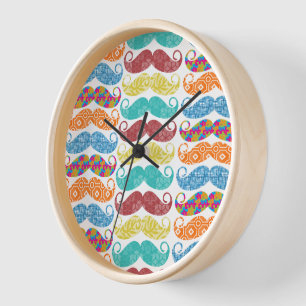 Mustache Mr.ヒップスターヴィンテージレトロ 壁時計