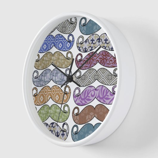 Mustache Mr.ヒップスターヴィンテージレトロ 壁時計 (傾斜)