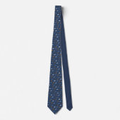 Mustache on Navy Blue Necktie Tie ネクタイ (正面)