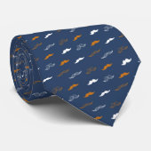 Mustache on Navy Blue Necktie Tie ネクタイ (ロール)