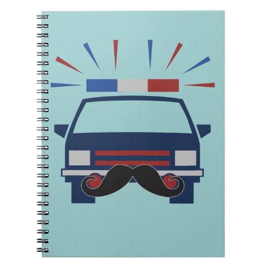Mustache Police custom color notebook ノートブック (正面)