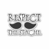 Mustache Respect the Stache シール (正面)