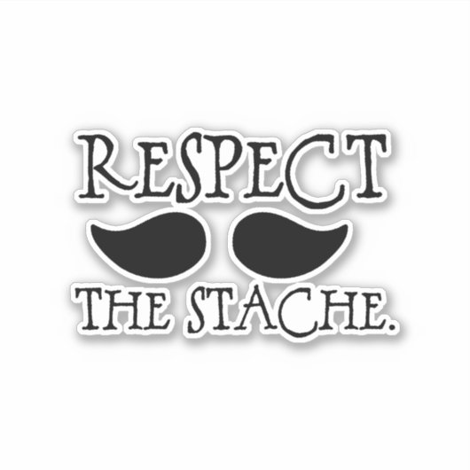 Mustache Respect the Stache シール (正面)