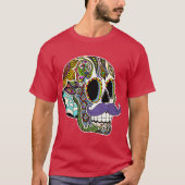Mustache Sugar Skull Color Version Tシャツ (正面)