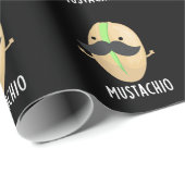 Mustachio おもしろい Pistachio Mustache Pun Dark BG ラッピングペーパー (ロールコーナー)