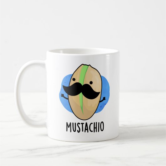 Mustachio Pistachioおもしろい Mustache Pun コーヒーマグカップ (左)